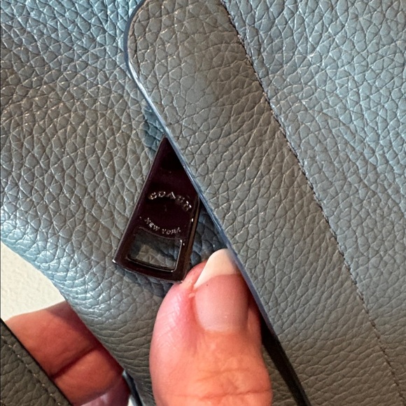 Coach Scout hobo bag  24770 pebbled Leather mineral blue gunmetal HW EUC - Picture 7 of 17